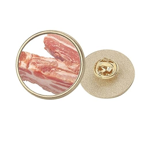 Broche ronde viande de porc crue en métal doré pour sublimer vos vestes