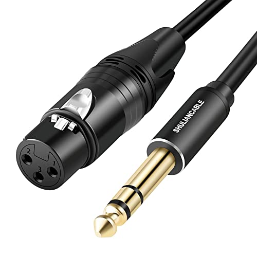 SHULIANCABLE Câble XLR vers Jack 6,35mm, Câble XLR femelle vers TRS mâle de 6,35 mm, pour Guitare, Hautparleur, Microphone, Amplifier, Carte Son (Female, 5M) Cover