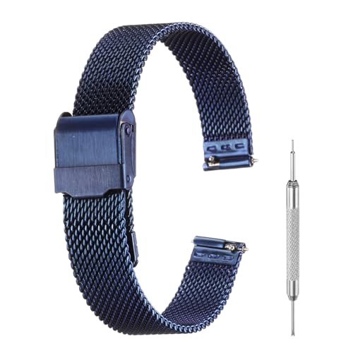 sourcing map Correa de reloj de malla para hombres y mujeres, correa de reloj de...