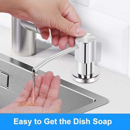 Image of Soap Dispenser Kitchen Sink, Sink Soap Dispenser, 47 inch Extension Tube kit, Dish Soap Dispenser Pump, No Need More Refills (Chrome)