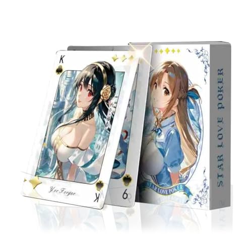 cardokey Poker Beautiful and Elegant,Fresh and Sweet Cartoon Gold-Stamped Playing Cards,Table Toy (Star Love Poker)
