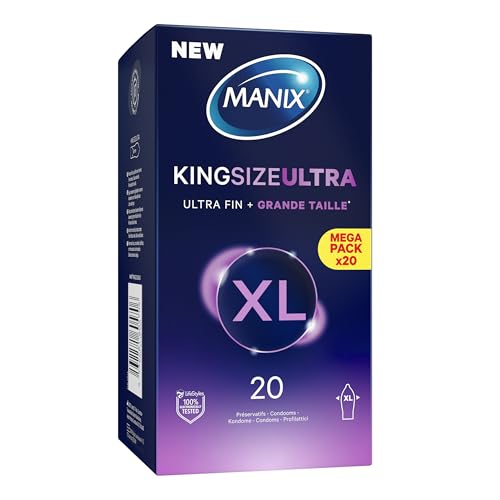 Manix King Size Ultra: Boite de 20 Préservatifs pour Homme Grande Taille Xl – Plus larges, Plus...