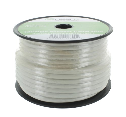 Speaker Wire, 12-Gauge Speaker Wire, GearIT 12AWG (100 Feet / 30.48 Meters) CL-2 Rated in-Wall Installation Speaker Wire, White