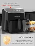 Nuwave Brio Plus 8 Qt Air Fryer, PFAS Free, New & Improved, Digital Touch Screen, Cool White Display, 50°F~400°F in Precise 5°, 5 Cook Functions, 100 Presets & 50 Memory, 3 Wattages 700, 1500, 1800