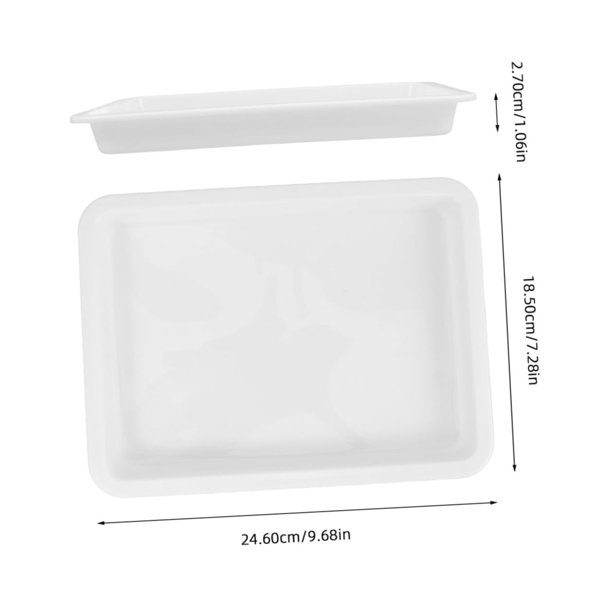 Unomor 4pcs Laboratory Reagent Pot Drainage Containment Large Boot Tattoo Plastic Serving Trays Ac Drip Pan Trays for Eating Food Pp White