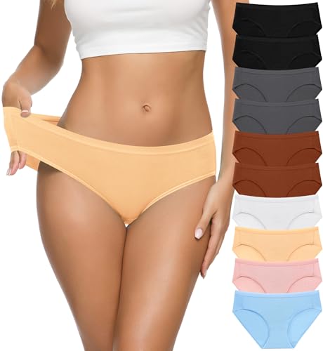 Image of CULAYII Women's Cotton Bikini Panties, High-Cut Full Coverage Stretch Cool Underwear for Women