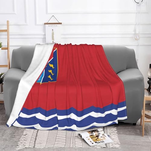 Couverture en laine douce avec drapeau de Magadan, convient pour canapé, camping, voyage, nuit, couverture de canapé douce (152,4 x 127 cm),