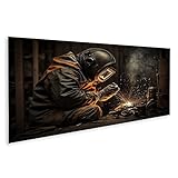 islandburner Bild auf Leinwand Schweißer Mann Schweißen Fabrikanlage Schweißer Mann Schweißen Fab Bilder Wandbilder Poster ITPU-Pano