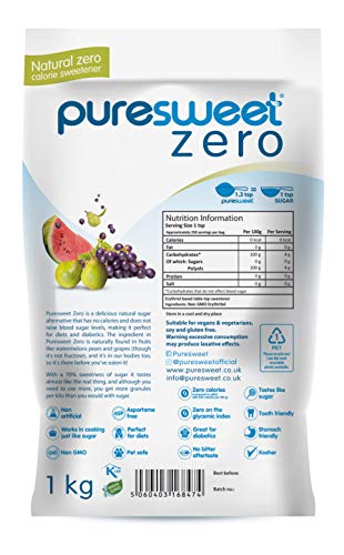 Puresweet Natural Erythritol Zero Calorie 1kg