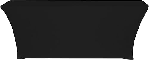 YOUR CHAIR COVERS - Mantel elástico rectangular estándar de elastano de 6 pies x 18 pulgadas, color negro YOUR CHAIR COVERS - Mantel elástico rectangular estándar de elastano de 6 pies x 18 pulgadas, color negro