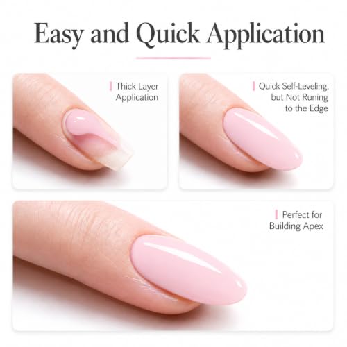 Image of AZUREBEAUTY 15ml Nude Pink Rubber Base Builder Color Gel for Thin Nails