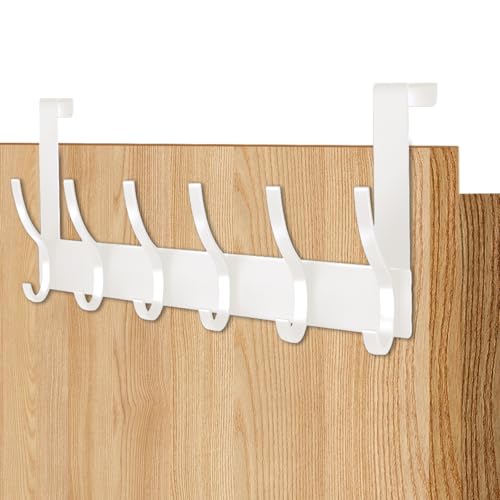 AUXHCYL Türhaken zum Einhängen Platzsparend Türgarderobe zum Einhängen Praktischer Kleiderhaken Tür Türhaken Innenseite von Kleidung Handtüchern und Hüten(Weiß)
