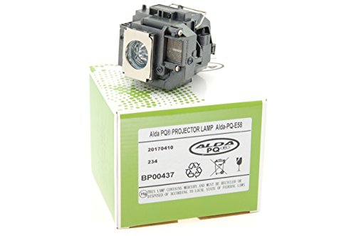 Alda PQ Premium, lámpara de proyector Compatible con los proyectores EPSON EB S9, EB S92, EB W10, EB W9, EB X10, EB X9, EB X92, Powerlite X9, lámpara con Carcasa
