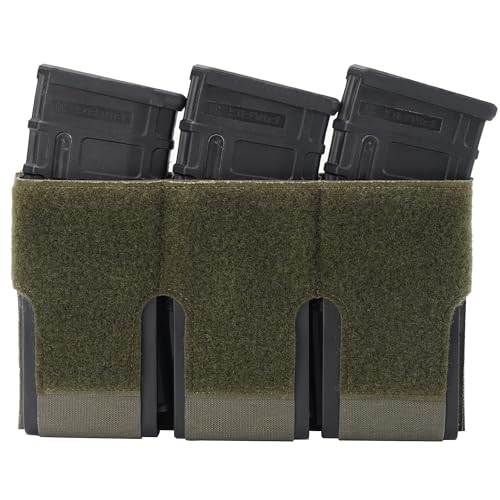 SIVIGEAR Tactical Triple 5.56 Mag Pouch - 500D Nylon, Hook & Loop Flap, Holds 3 M4/AR15 Mags