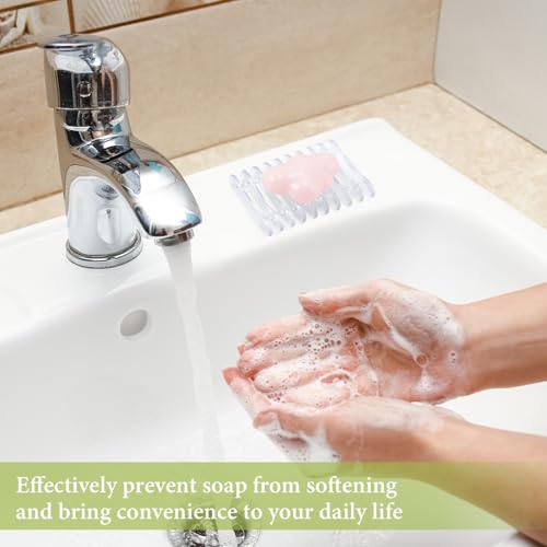image for CHENGU 2 Pieces Plastic Bar Soap Holder Soap Tray Soap Saver Bar Dish 