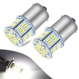 UGSHY 2 PCS Car LED Turn Signal Lights Replacements, 12V 130LM Waterproof Double Contact Vehicle Brake Lights Accessories, Universal Super Bright Automotive Reversing Lights (White Light #1157)