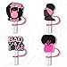8Pcs Pink Girl Straw Cover for Tumbler Cap, Silicone Straw Topper, 10mm Drinking Straw Tip Covers for Accessories (Pink Girl)