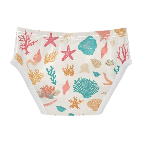 KLL Seashells Corals Alga and Starfishes Toddler Boys Comfort Briefs Breathable Children Undies2