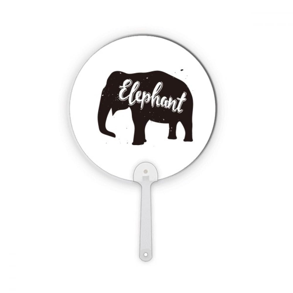 Éventail artisanal éléphant noir et blanc objet de décoration soigné