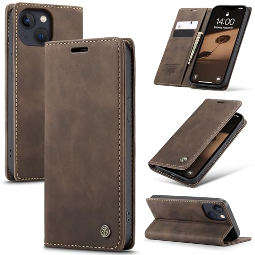 Azororo Handyhülle für iPhone 13 Mini 5G Hülle Premium Lederhülle Flip Case Magnet Tascher Kartenfach Standfunktion Klap...