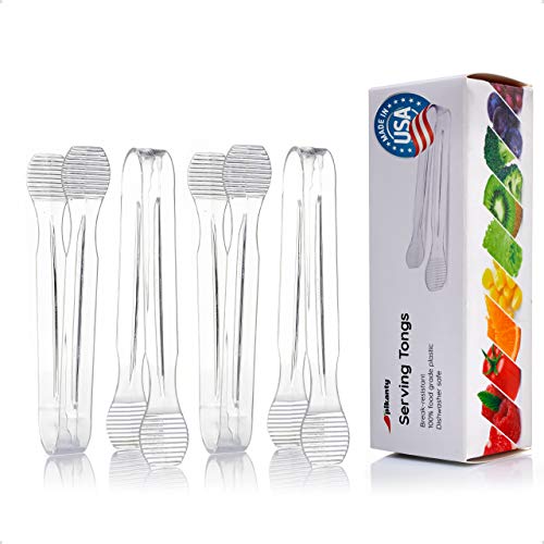Mini Plastic Buffet Serving Tongs for Jars and Appetizers  63 Inches set of 4  Made in USA by Pikanty