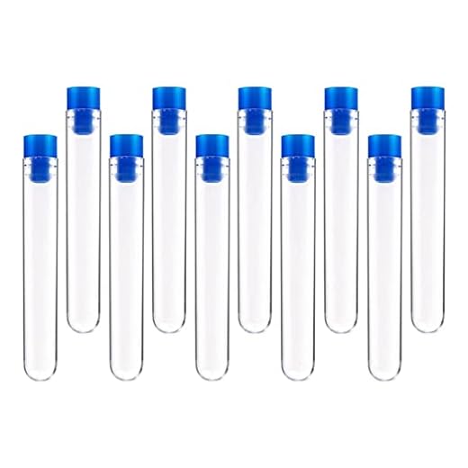 50st tydliga provrör med lock 16x100mm plastteströr för Science Laboratory Experiment Candy Salt Storage Containers