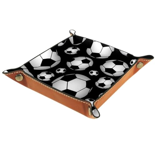 Soccer Balls PU Leather Dice Tray for RPG, DND, Table Games