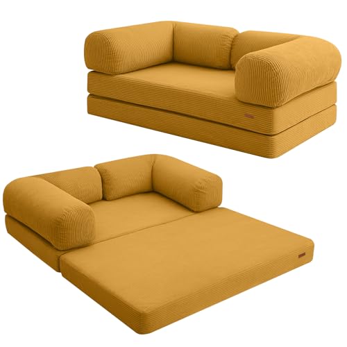 COMAX Folding Sofa Bed, 4-in-1 Convertible Foldable Floor Couch Futon