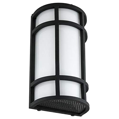 Sunlite 81141-SU LED Mission Style Wall Sconce 15 Watts, 800 Lumens, Outdoor Use, Black Finish, 12 Inch, 50K-Super White