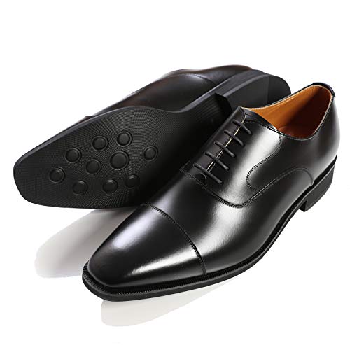 [北嶋製靴工業所] ビジネスシューズ レザー ストレートチップ 牛革 K1010 ブラック 28.5cm