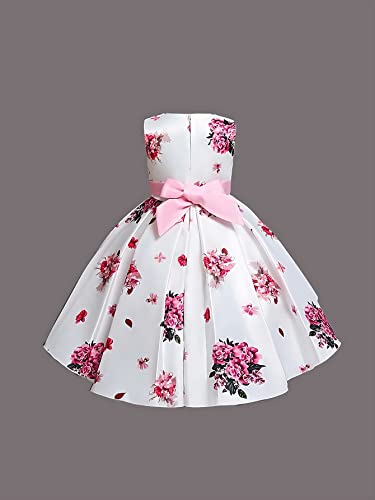 Image of Buy & Try Girl's Satin Floral Printed Frock Knee Length Short Frocks Dress.