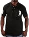 U.S. Polo Assn. Men's Solid Short Sleeve Pique Polo, Black, Medium
