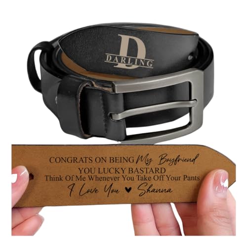 Congrats on Being My Husband Belt For Him, Personalized Wide Black/Brown Leather Belts, 2-Sided Engraved Leather Belt, Custom Name Leather Belt for Men, Personalized Belt for Husband, Fathers Day