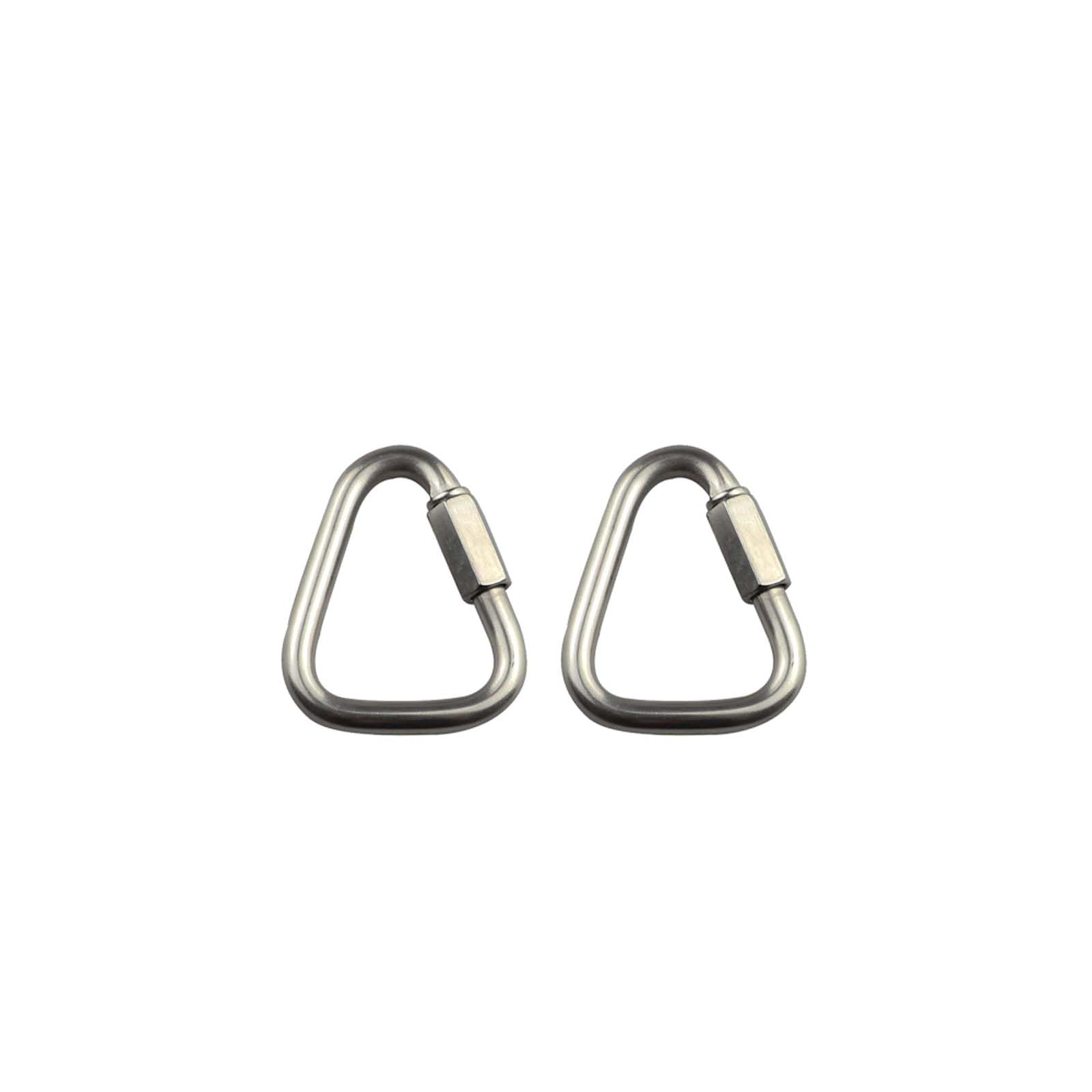 Stainless Steel Carabiner Clip, 2Pcs Triangle Carabiner Buckle Quick Connect Heavy Duty for Camping, Hiking, Traveling, Fishing, Backpack (5mm)
