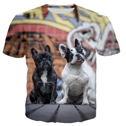 T-Shirt Bouledogue Français Impression 3D CHANYI Homme Femme Harajuku