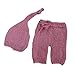 Produktbild iKulilky Neugeborene Baby Jungen und Mädchen Kostüm,Handarbeit Gehäkelte Fotografie Stütze Kostüm Outfits Fotografie Fotoshooting Hut Mütze Fotografie Requisiten Neugeboren Geschenk - Rosa