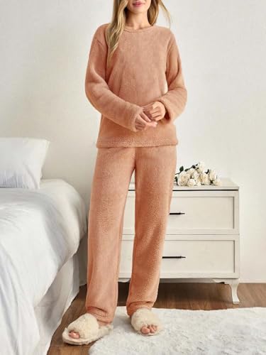 Image of KOTTY Women's Black Winter Tracksuit Co-Ord Set | Warm Woolen Fleece Jogger & Sweatshirt Suit for Stylish Gym & Travel Wear