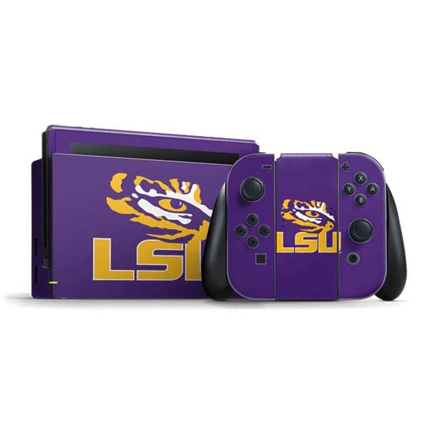 Skinit Decal Gaming Skin Compatible with Nintendo Switch Bundle - Officially Licensed LSU Tigers Mascot Design