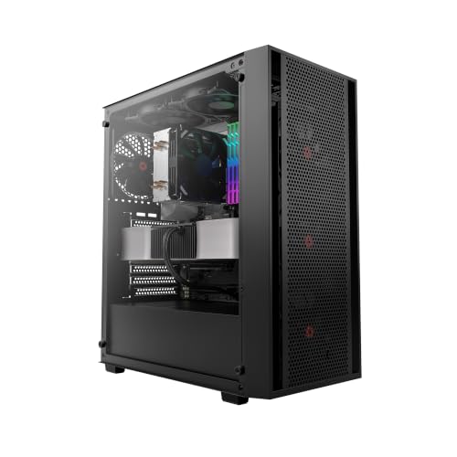 Image of Rosewill ATX Mid Tower Gaming Computer PC Case with Side Tempered Glass, Preinstalled 4 x 120mm PWM Fans, Support Up to 6 x 120mm Fans, 360mm AIO /Radiator, 340mm GPU /VGA, 160mm CPU Air Cooler - RWGC2