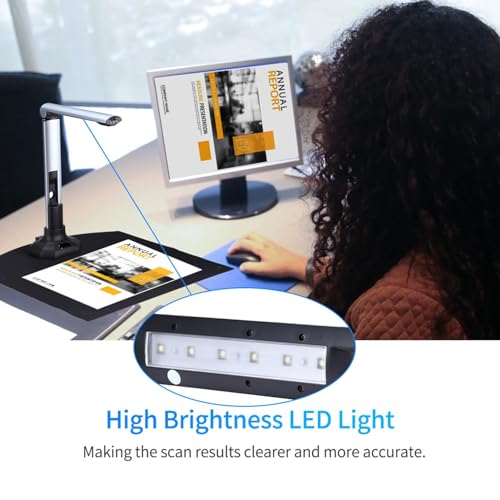 Scanner portatif de caméra de document BK52 A3 USB avec lumière LED intégrée