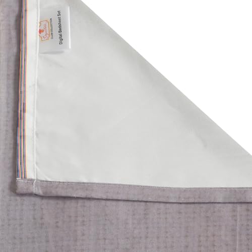 Image of Signature Digital Print Geometric Designs Super King Size Bedsheet - 108 x 108 inches | 100% Cotton-Feel Soft Fabric | Fade-Resistant Colors | 2 Matching Pillow Covers (Metro Lines)