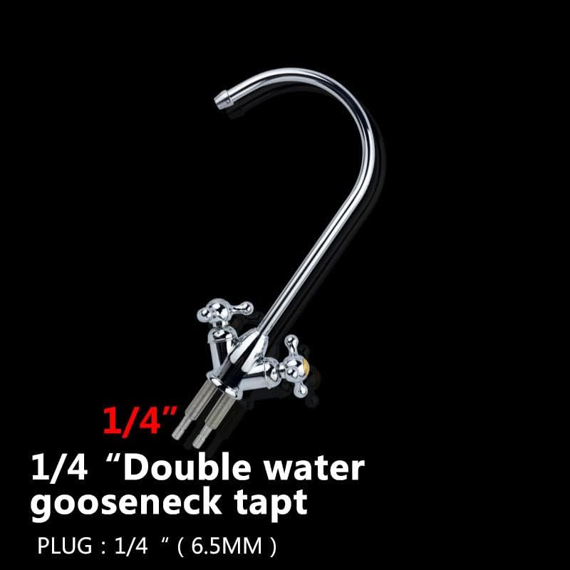 Reverse Osmosis RO Drinking Water Filter Faucet Zinc Alloy 1/4" Double Handle Purifier Tapa