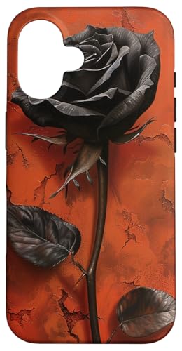 Volcano Lover Lava Geology || ブラックローズ || レッドローズ スマホケース iPhone 16 用