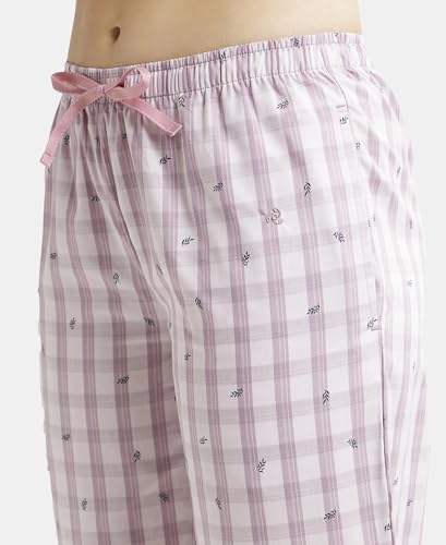 Image of Jockey RX06 Women's Super Combed Cotton Woven Fabric Relaxed Fit Striped Pyjama with Side Pockets (Checks & Prints May Vary)