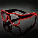 gafas led chemion 👓【GAFAS INTERMITENTES】 Las gafas de sol que brillan intensamente son buenos accesorios para fiestas, espectáculos, conciertos rave y festivales de disfraces. Es genial y ATRACTIVO y te convierte en una estrella. Vale la pena señalar que coloque la lente hacia arriba cuando la guarde para evitar el desgaste.