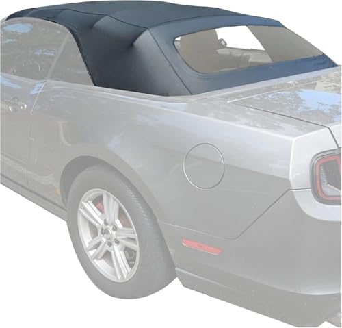JMTAAT Convertible Soft Top Compatible with 2005-2014 Ford Mustang, Black with Clear Plastic Windows, Sailcloth Vinyl Soft Roof Replacement