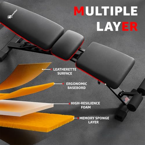 PowerMax Fitness PUB-96 Adjustable FID Bench with Resistance Band — Weight Benches - image 7