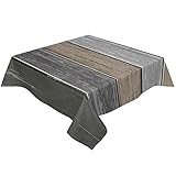 Square/Round Tablecloth 54x54inch, Farmhouse Wood Grain, Vinyl Table Covers Waterproof Oilcloth Tabl