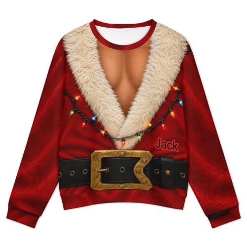 Fur-Collar Santa Coat Chest Print, alternative view 2