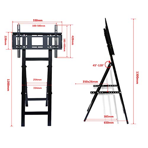 Soporte móvil para TV de 32-65 pulgadas con ruedas y rotación 360° miniatura 2